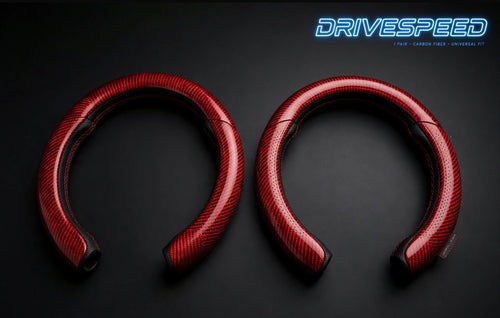 1Pair Carbon Fiber Universal Car Steering Wheel Cover